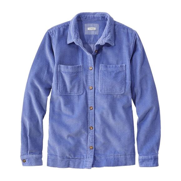 L.L. Bean Women's Comfort Corduroy Relaxed Shirt Embroidered Cat Larkspur XS - Picture 2 of 7